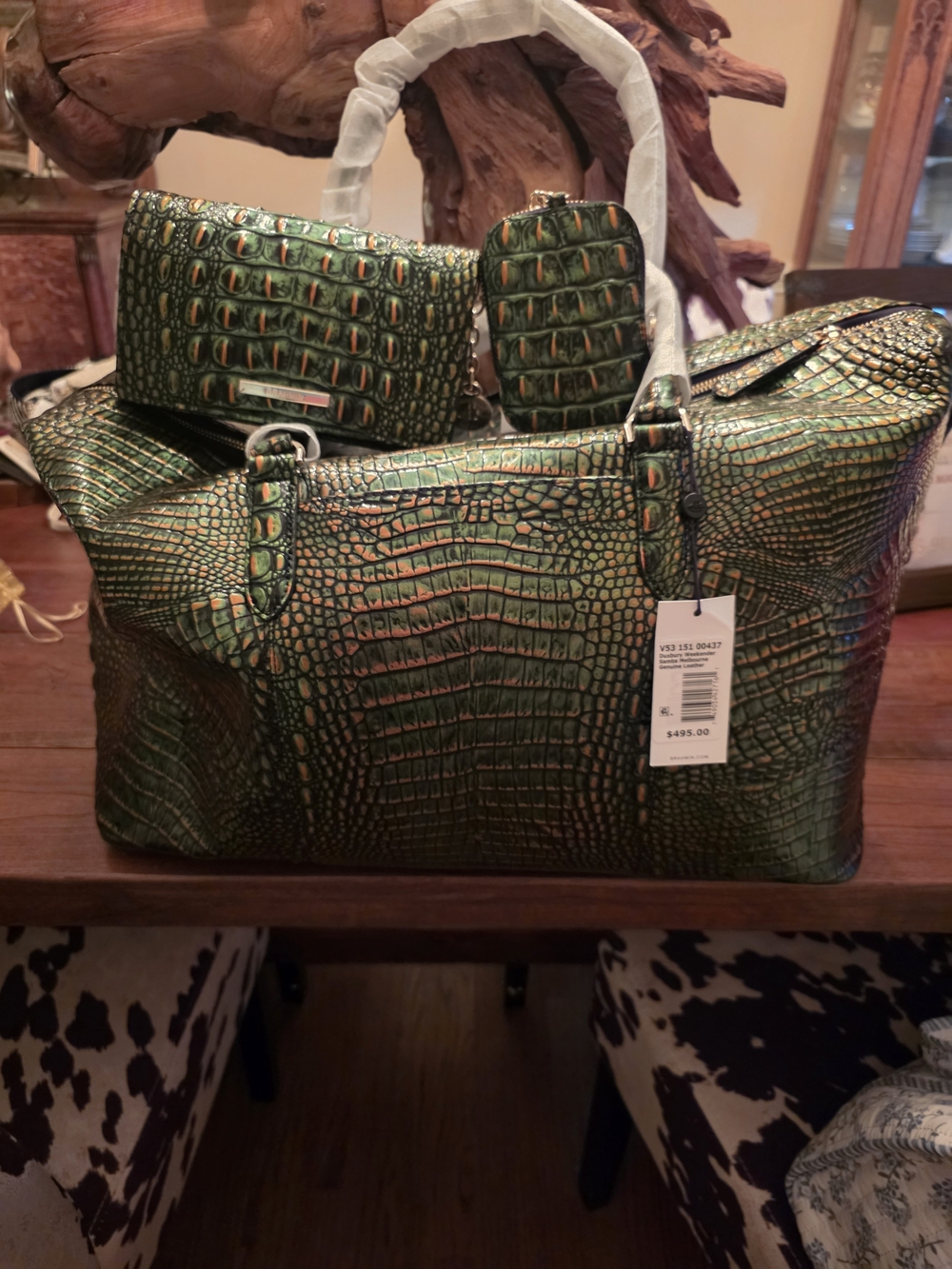 Brahmin Duxbury Weekender Bag with Matching Purse And Pouch.